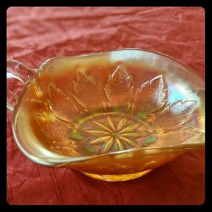 1930s Fenton Marigold Carnival Glass Bon Bon Dish